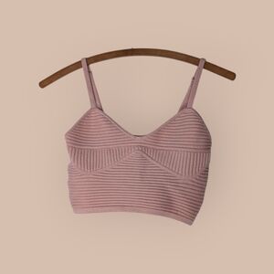 aerie Ribbed Bralette in Dusty Rose Women's size S/P adjustable knit corset